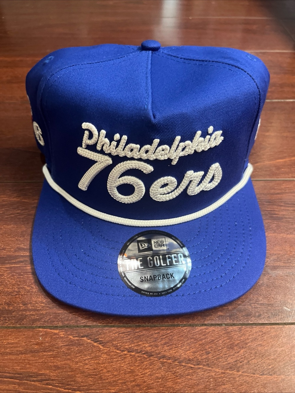 Philadelphia 76ers New Era The Golfer Team Text Hat Snapback Rope Cap Adjustable